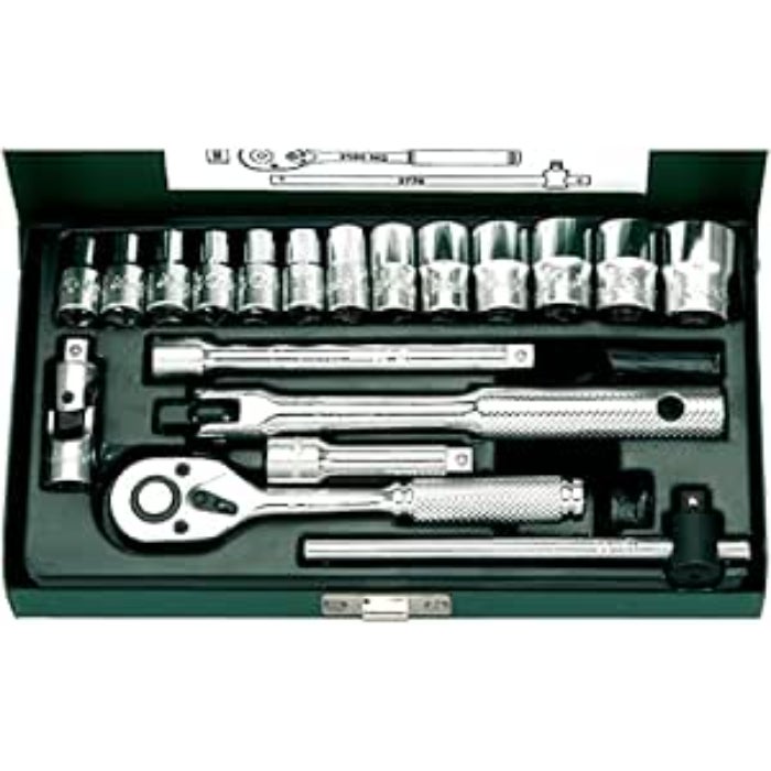 Hans 1/4" Threaded Socket Set 19-Piece (4–14mm) – Precision and Durability – Model 2619-2M